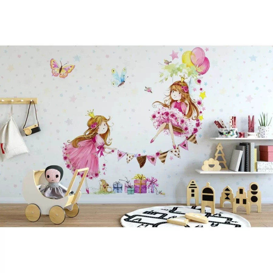 Prensesler Kız Çocuk Odası Duvar Kağıdı