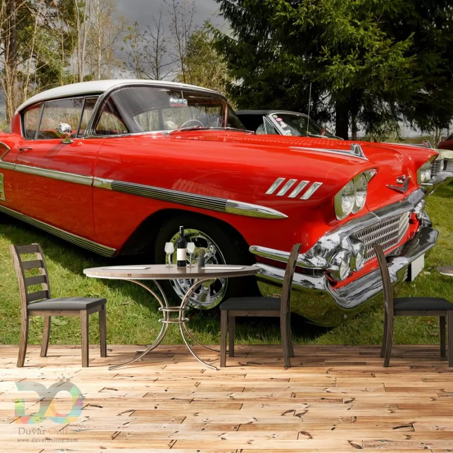 Eski Kırmızı Amerikan Araba Duvar Kağıdı